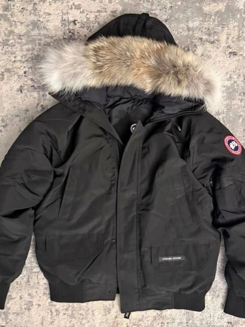 Canada Goose Chilliwack Black Fur Bomber Jacket